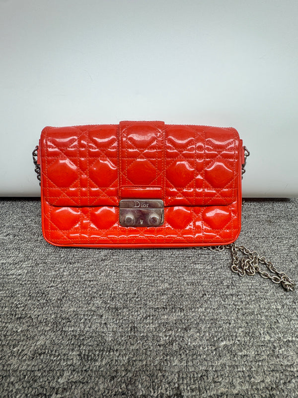 Pre-owned Christian Dior Orange Patent Leather