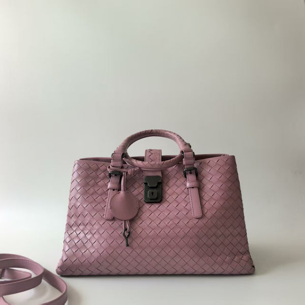 Pre-owned Bottega Venata Roma Rose Calfskin Crossbody