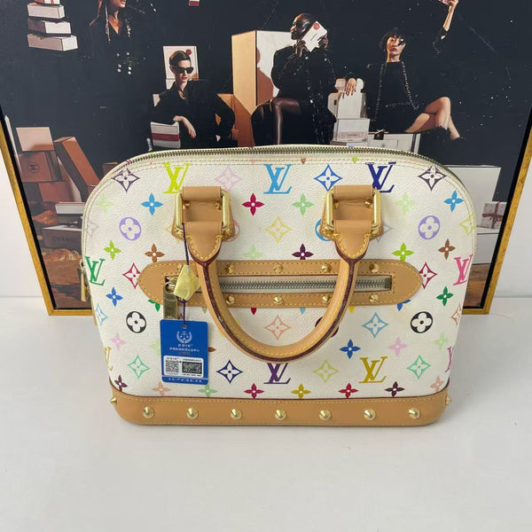 Pre-owned Louis Vuitton Alma White Murakami Handbag