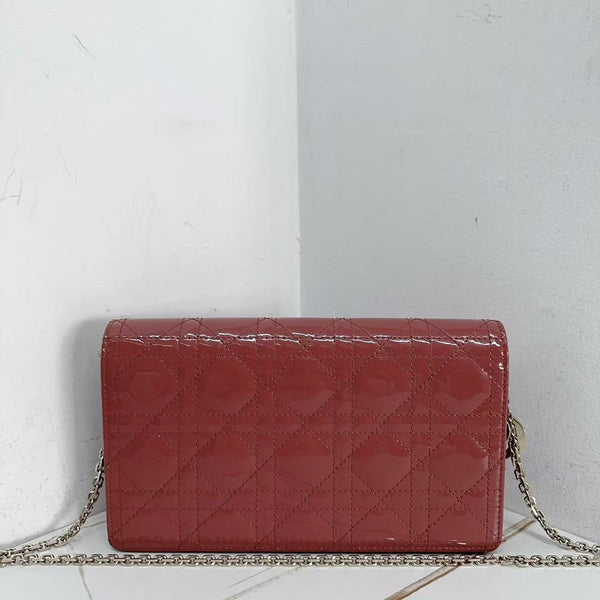 Pre-owned Christian Dior Cannage Quilt Patent Chain