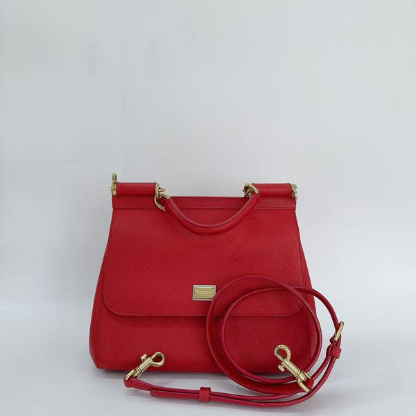 Pre-owned Dolce&Gabbana Red Calfskin Crossbody