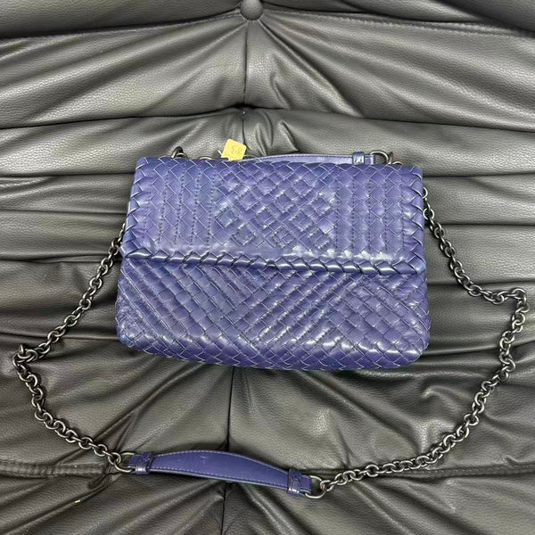 Pre-owned Bottega Veneta Expandable Chain Crossbody Bag Intrecciato Nappa