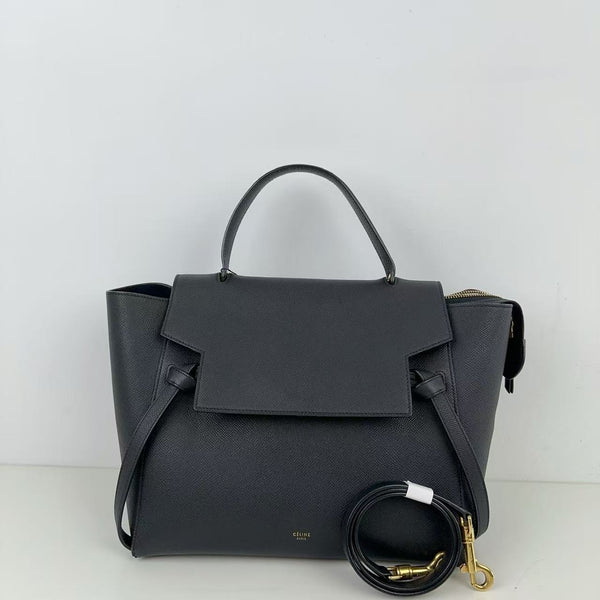 Pre-owned Celine Belt Black Calfskin Crossbody