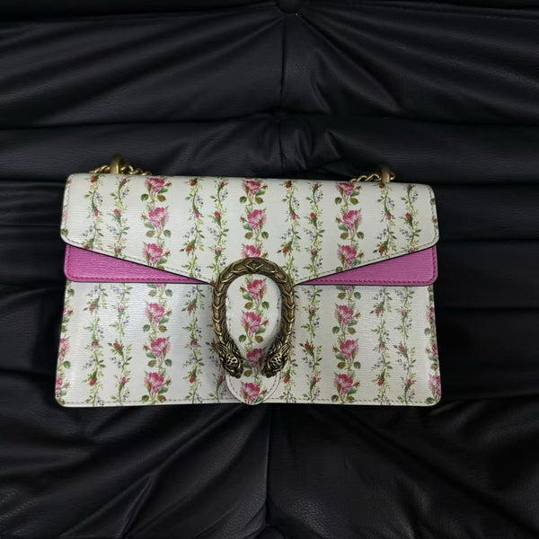 Pre-owned Gucci Dionysus Flower Print Calfskin Crossbody