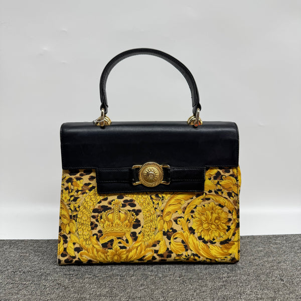 Pre-owned Versace Calfskin Top Handle Crossbody