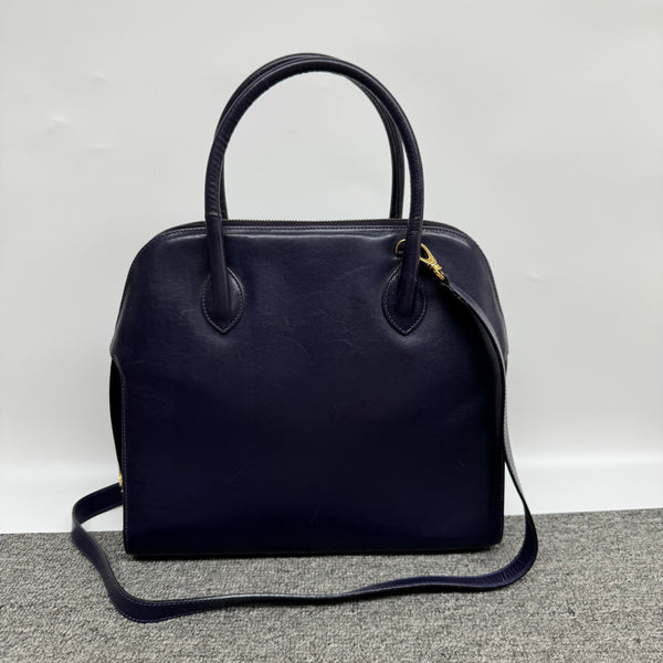 Pre-owned Ferragamo Navy Calfskin Handbag/Crossbody