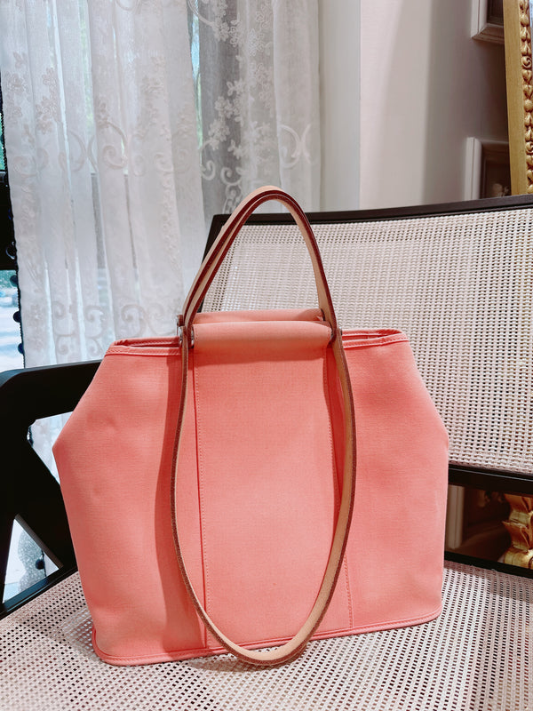 Pre-owned Hermes Cabag Elan Toile and Leather 39