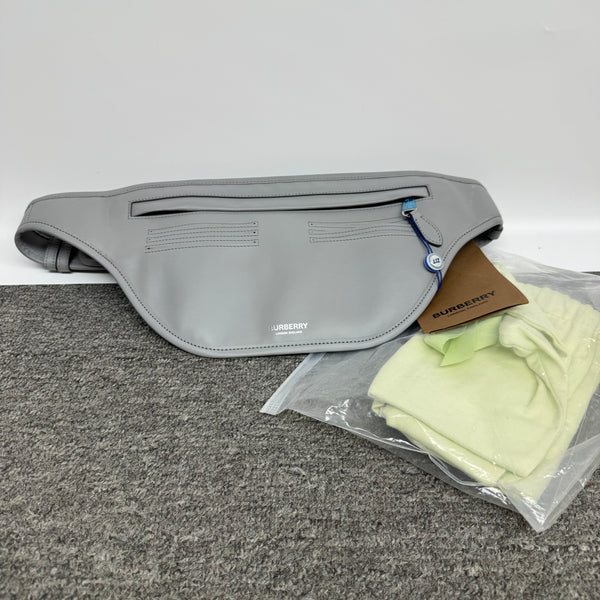 Pre-owned Burberry Gray Smooth Calfskin Fanny Pack