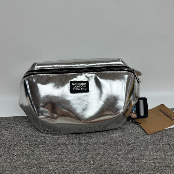 Pre-owned Burberry Sliver Waxy Calfskin Fanny Pack