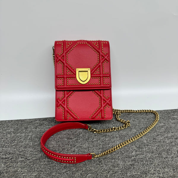 Pre-owned Christian Dior Red Calfskin Crossbody