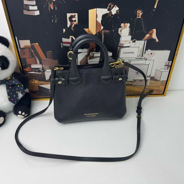 Pre-owned Burberry Black Calfskin Tartan Cherkers Crossbody