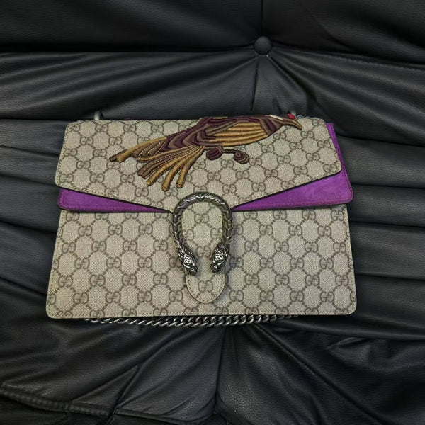 Pre-owned Gucci Dionysus Bag Embroidered Leather Medium