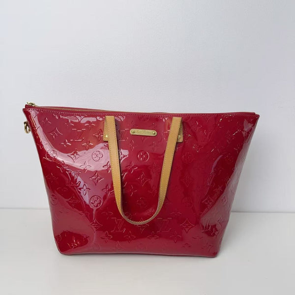 Pre-owned Louis Vuitton Red Patent Embossed Calfskin Handbag