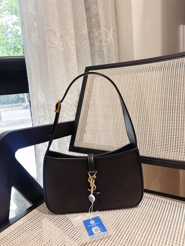 Pre-owned Saint Laurent Black Calfskin Hobo Crossbody