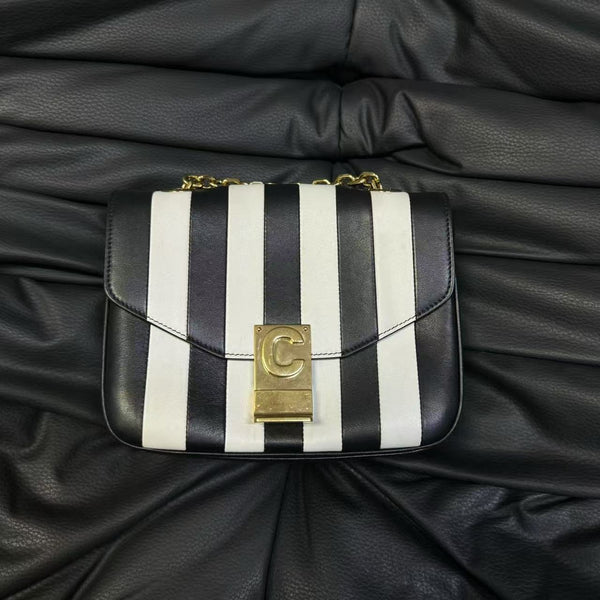 Pre-owned Celine Stripe Calfskin Crossbody