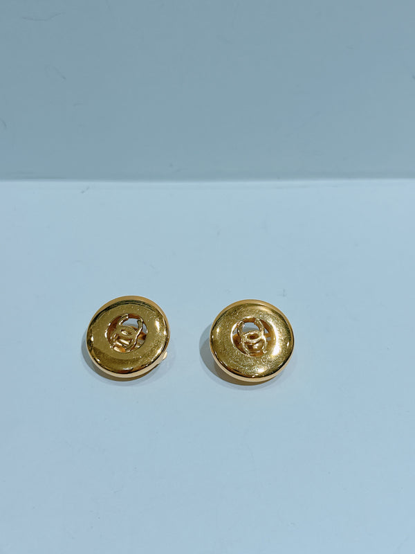 Pre-owned Chanel Vintage CC Circle Earrings