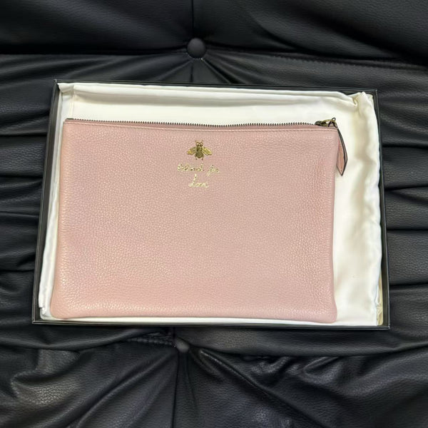 Pre-owned Gucci Powder Pink Calfskin Clutch