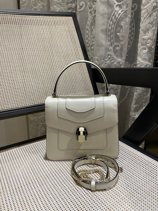 Pre-owned Bvlgari Serpenti Forever Top Handle Bag Leather Small