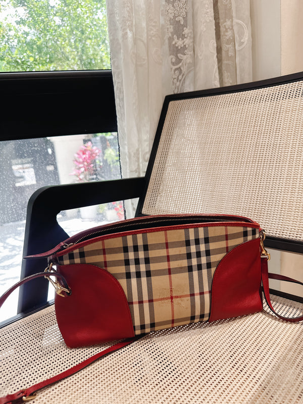 Pre-owned Burberry Red Lining Calfskin Crossbody