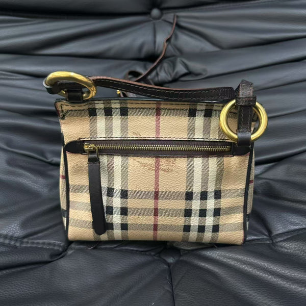 Pre-owned Burberry Tartan Checkers Hobo Crossbody