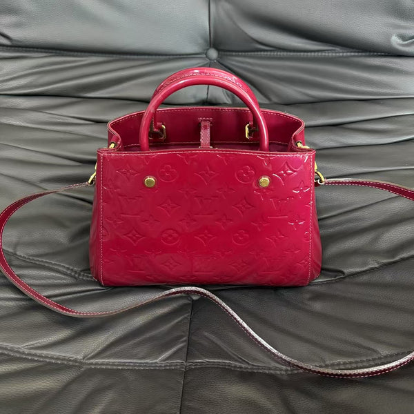 Pre-owned Louis Vuitton Montagine BB Red Patent Leather