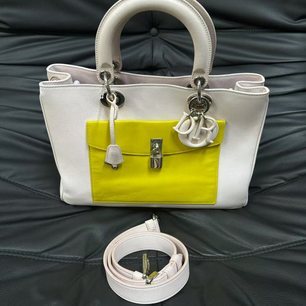 Pre-owned Christian Dior Dior VIP White Calfskin Handbag
