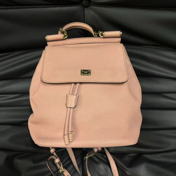 Pre-owned Dolce&Gabbana Powder Pink Calfskin Backpack