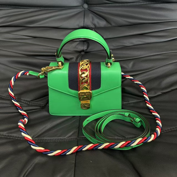 Pre-owned Gucci Sylvia Green Calfskin Mini