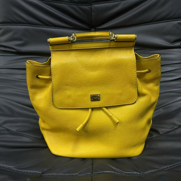 Pre-owned Dolce & Gabbana Miss Sicily Backpack Leather Mini