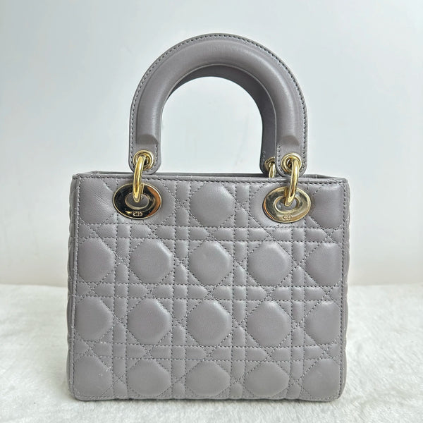 Pre-owned Christian Dior Lady Dior Bag Cannage Quilt Lambskin Medium
