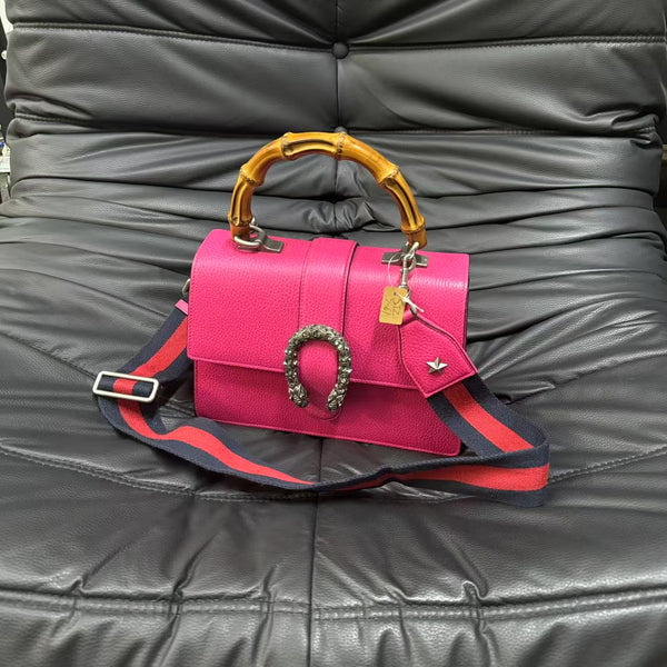 Pre-owned Gucci Dionysus Bamboo Handle Hot Pink Calfskin