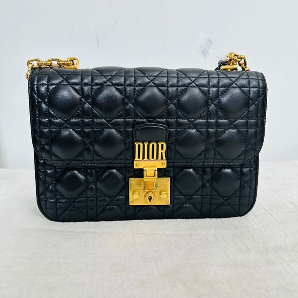 Pre-owned Christian Dior Dioraddict Flap Bag Cannage Quilt Lambskin Medium
