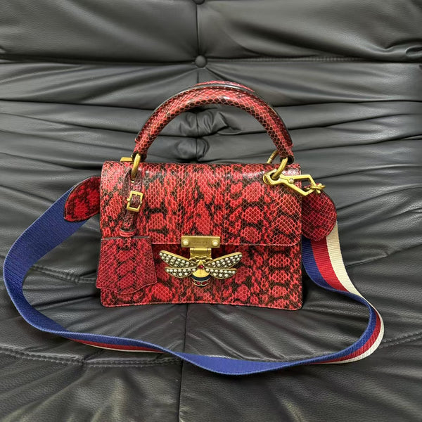 Pre-owned Gucci Queen Margret Python Limited Crossbody