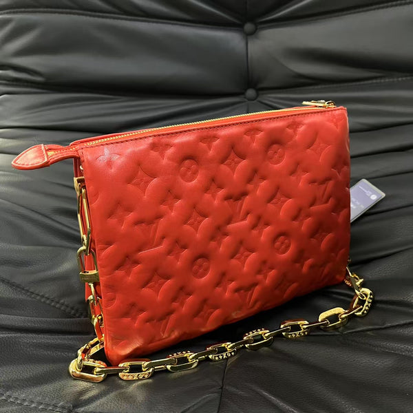 Pre-owned Louis Vuitton Coussin Pochette Monogram Embossed Lambskin